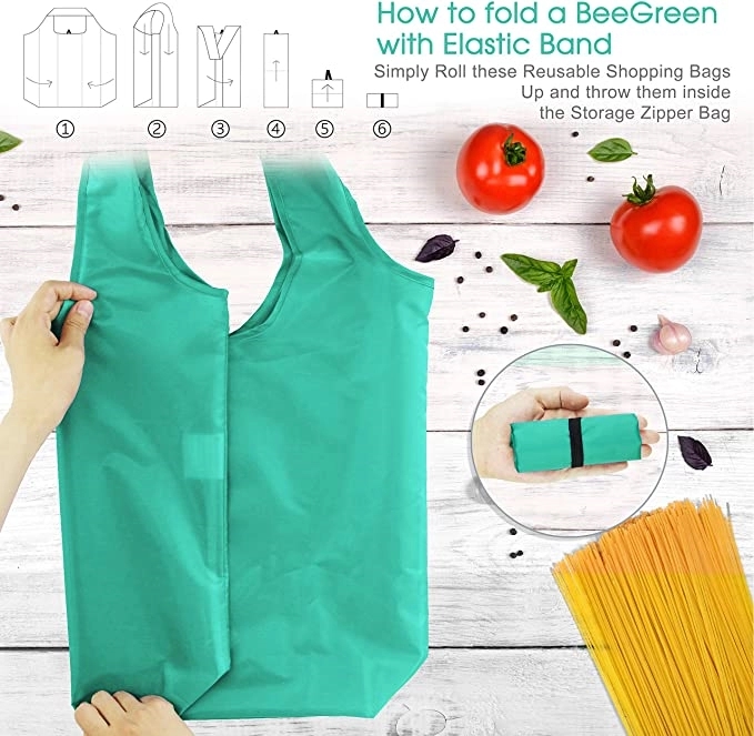 Reusable portable shopping bags, custom tote bag with logo imprint 5