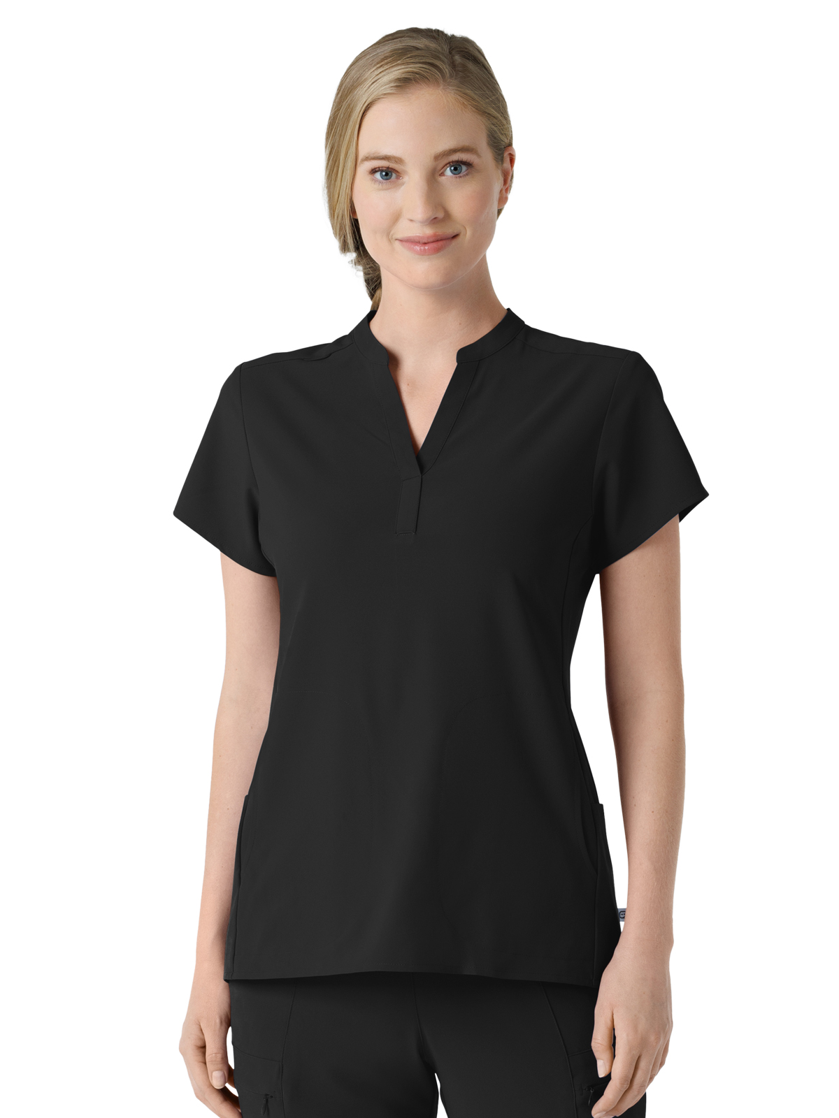 Renew Women's Four-Pocket Mandarin Collar Top