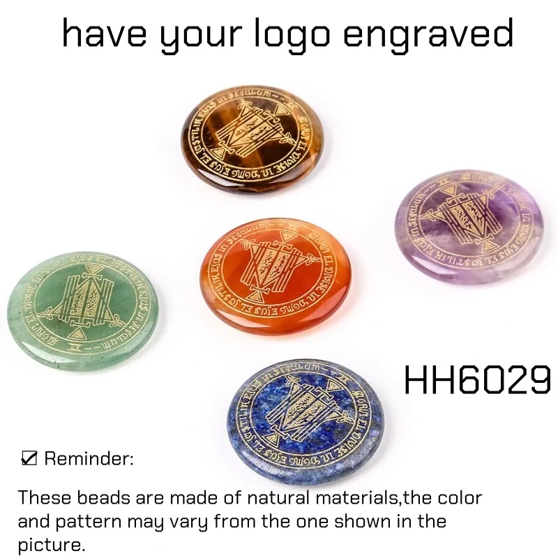 Engraved Pocket Stone Positive Rocks Gemstones Round 10