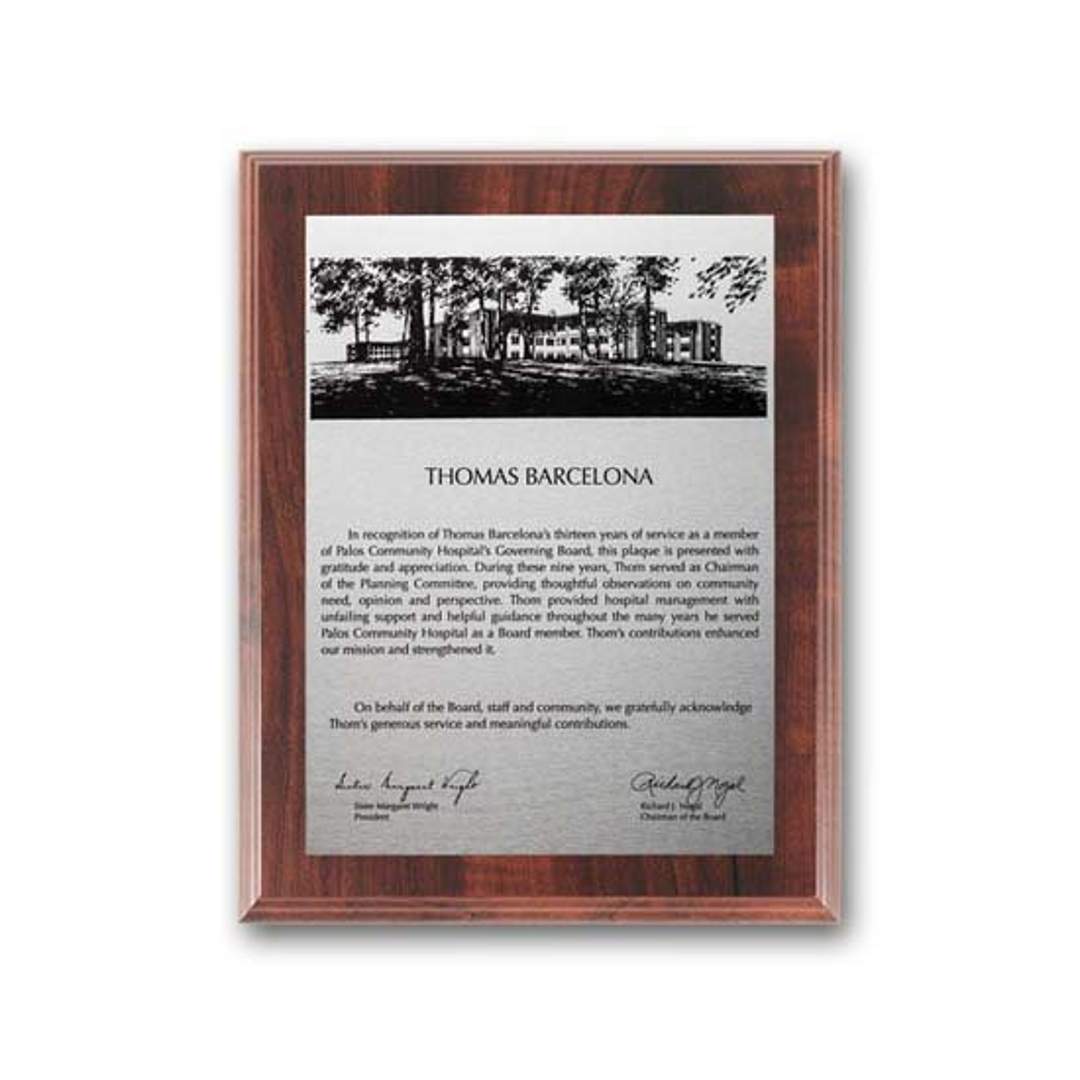 Etch/Oxidized Plaq - Walnut Finish 1