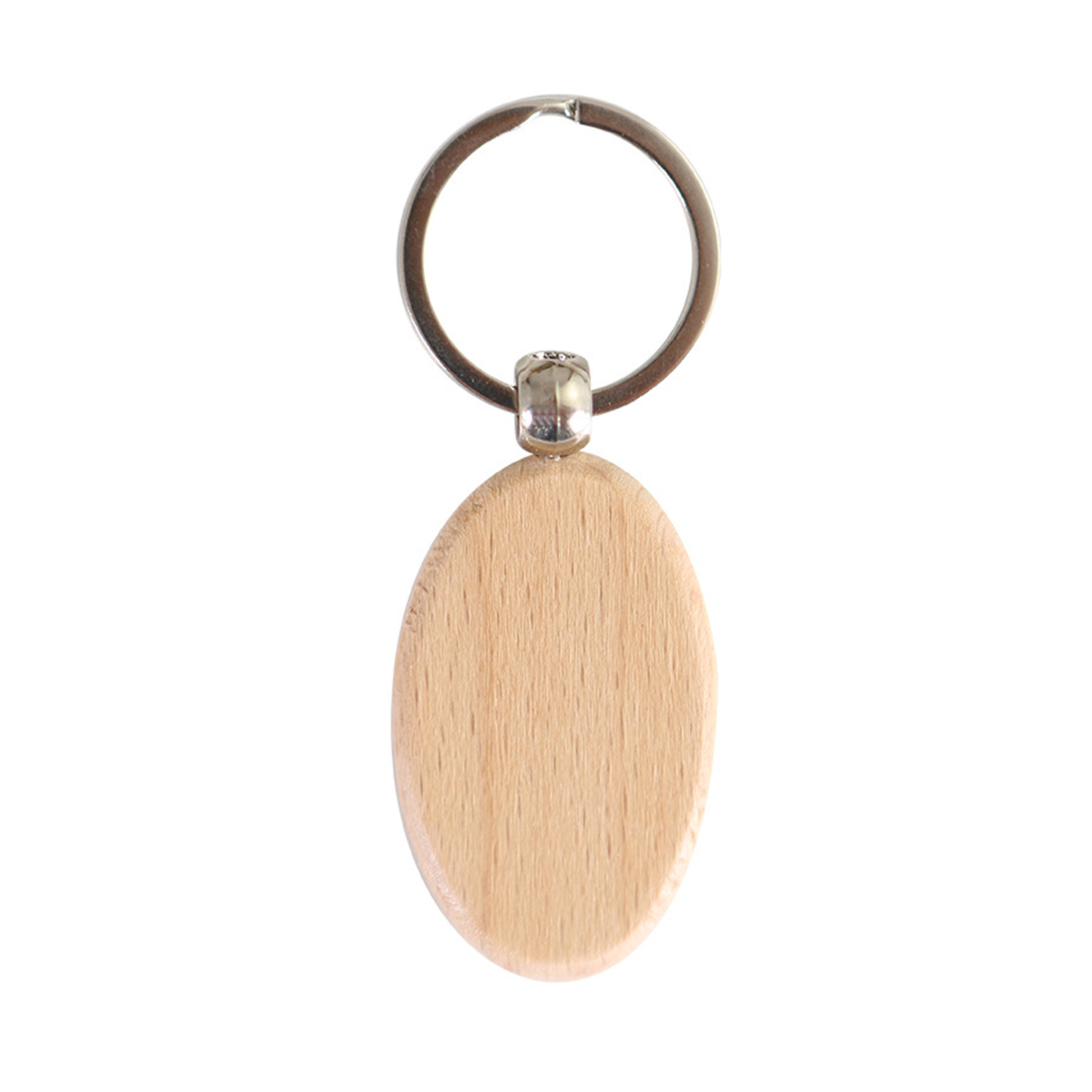 Wooden Oval Shape Keychain 1
