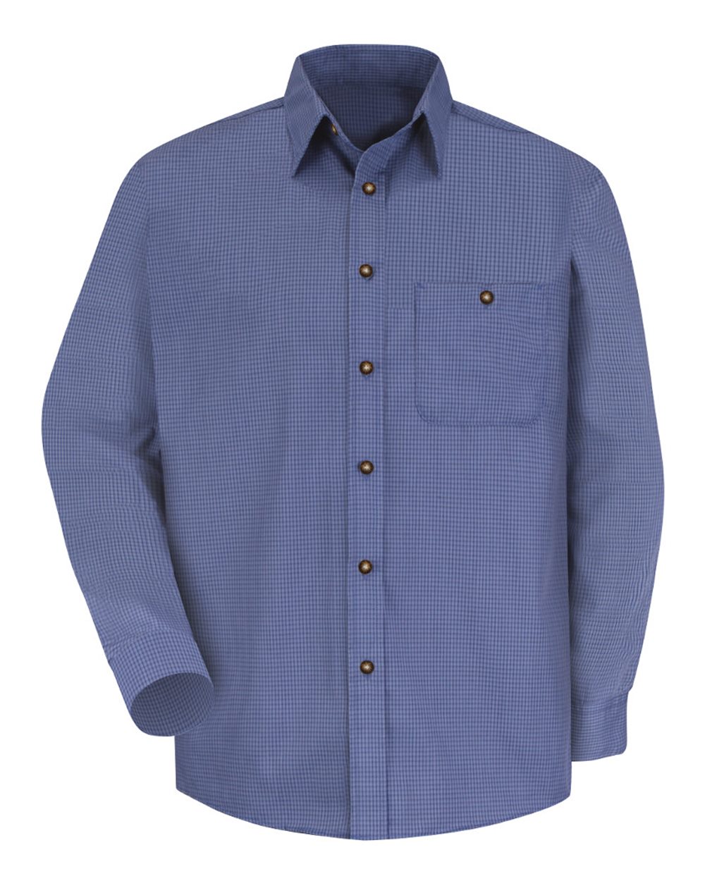 Mini-Plaid Uniform Long Sleeve Shirt