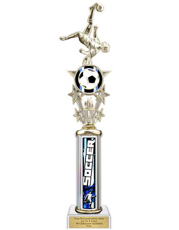 Trophy, 18" Action Matrix Blue Soccer 1 column 1