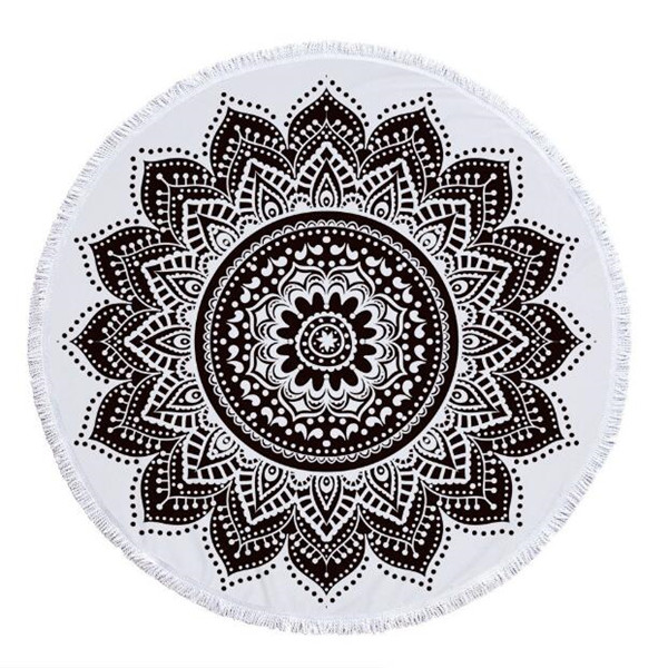 Microfiber Round Plush Beach Towel Blanket 6