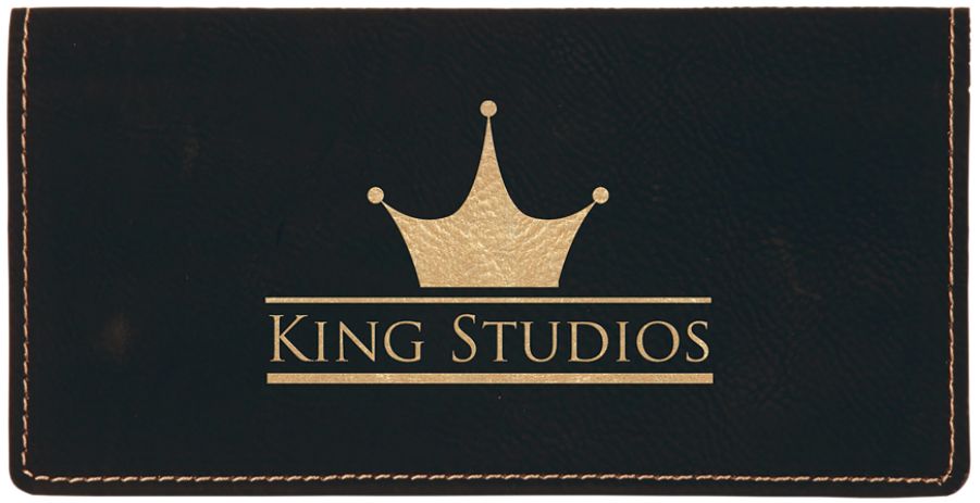 Black Leatherette Check Book Cover 1