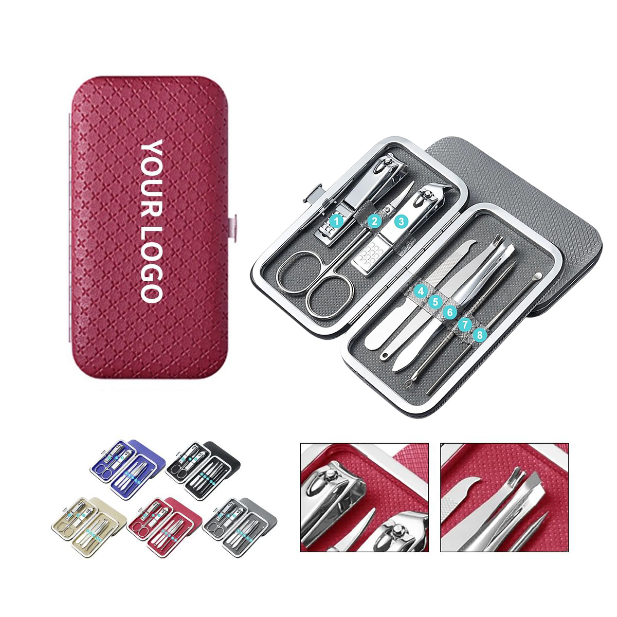 Stainless Steel Nail Clippers Kit with Storage Case 4