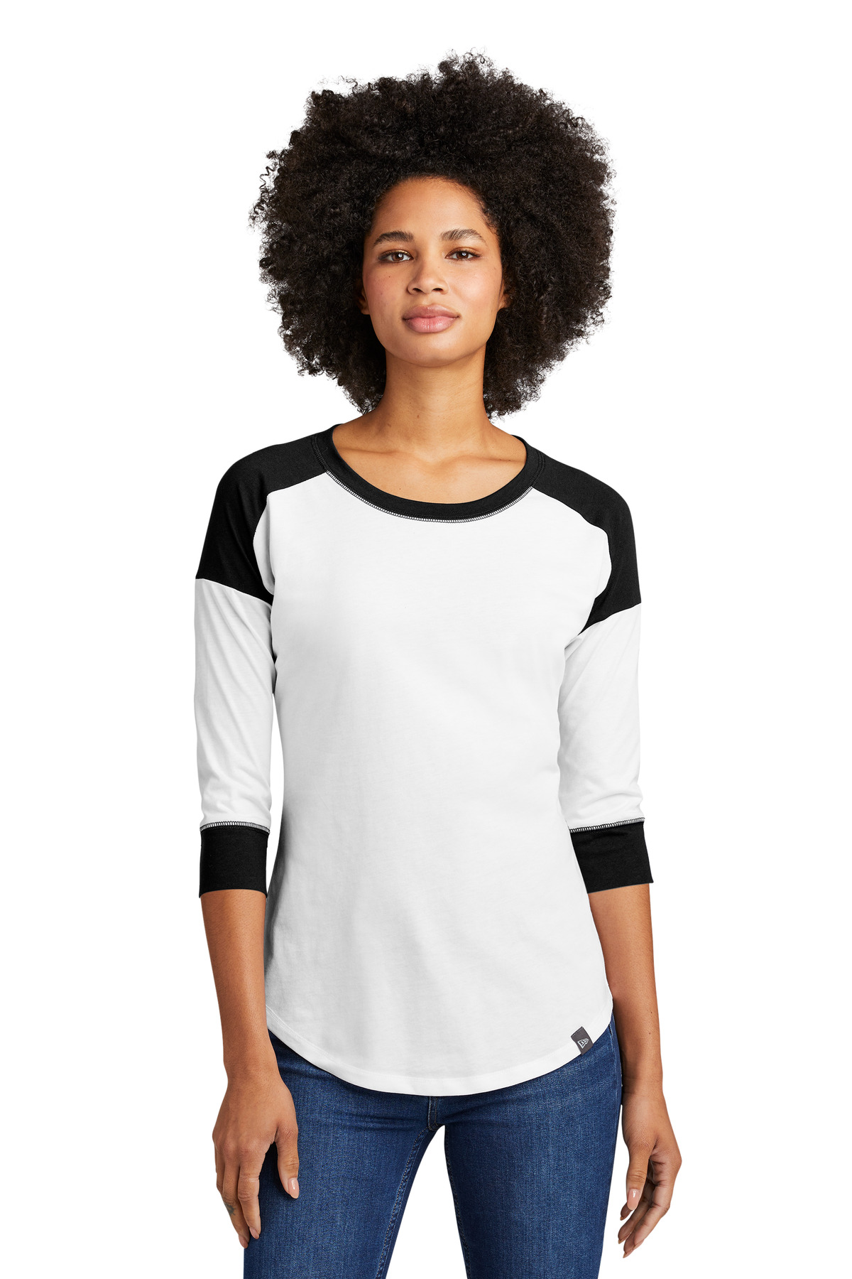 New Era Women's Heritage Blend 3/4-Sleeve Baseball Raglan Tee. LNEA104 54