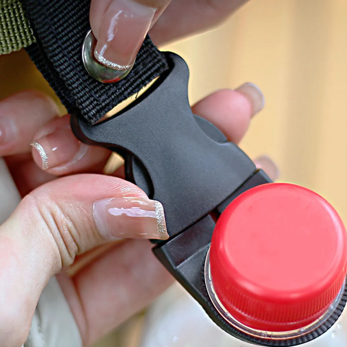 Nylon Water Bottle Holder Strap With Neck Ring 3