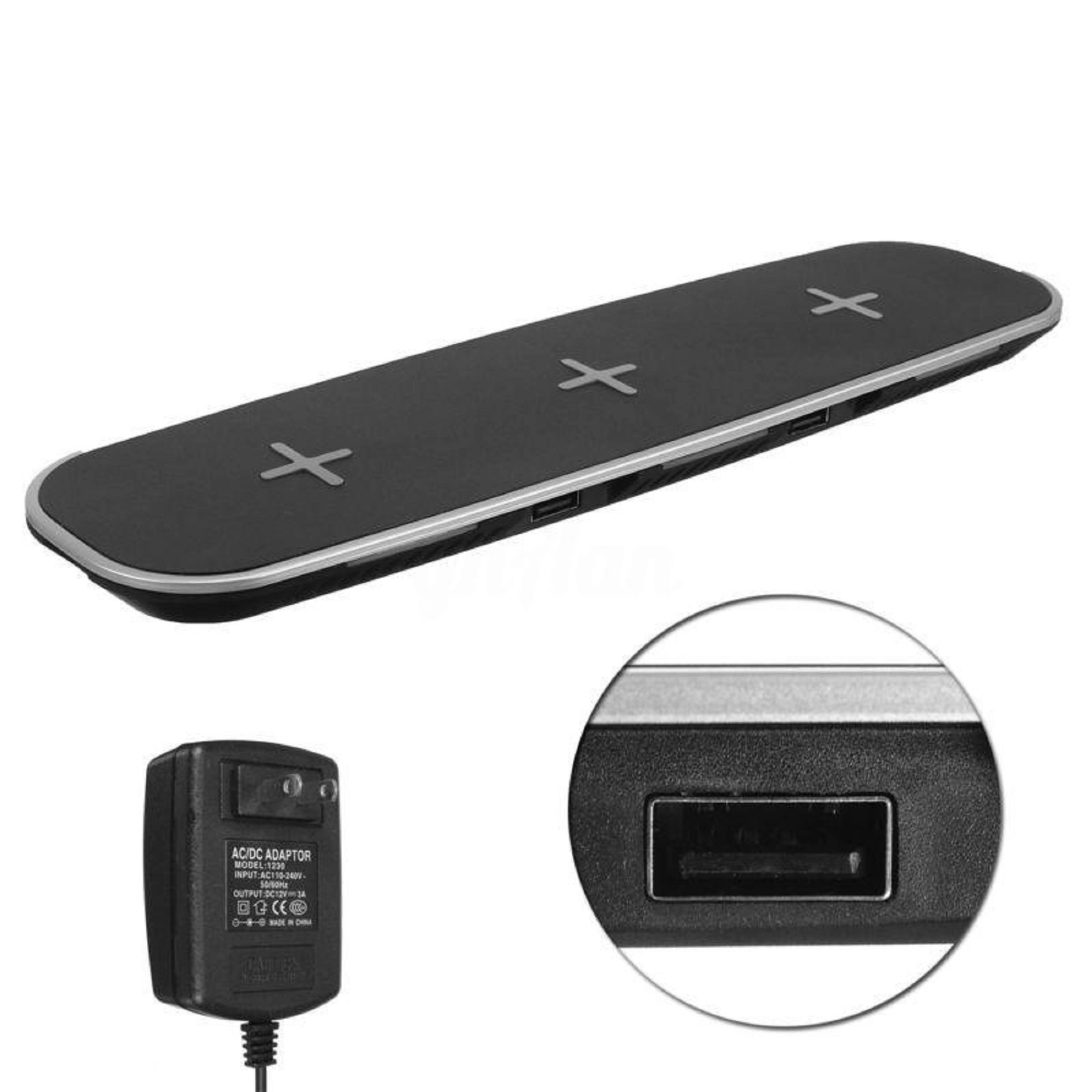 3 in 1 Dual USB 5W Qi Wireless Charger 5