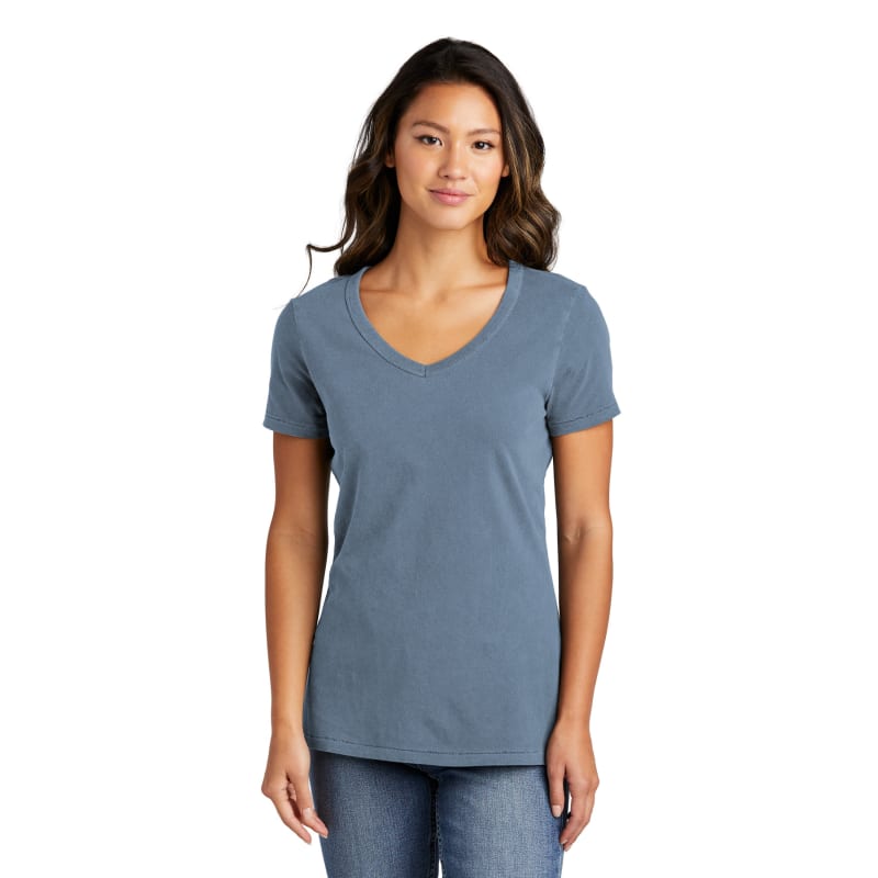 Port & Company Women's Beach Wash Garment-Dyed V-Neck Tee 35