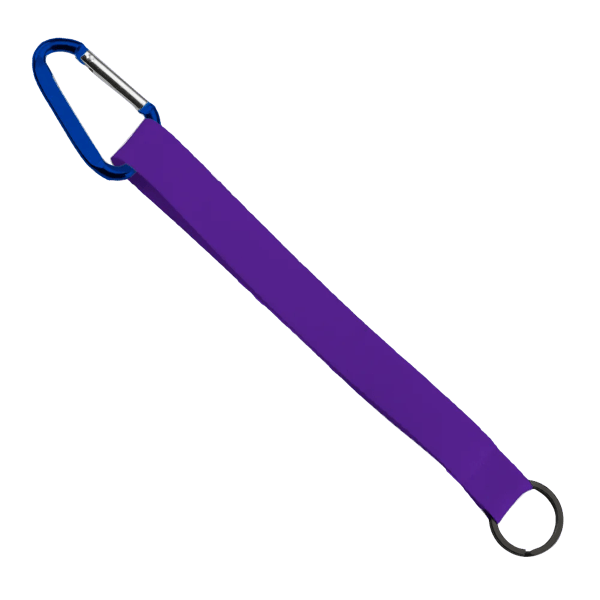 3/4" Sewn Polyester Keychain with Metal Split-Ring and Carabiner 146