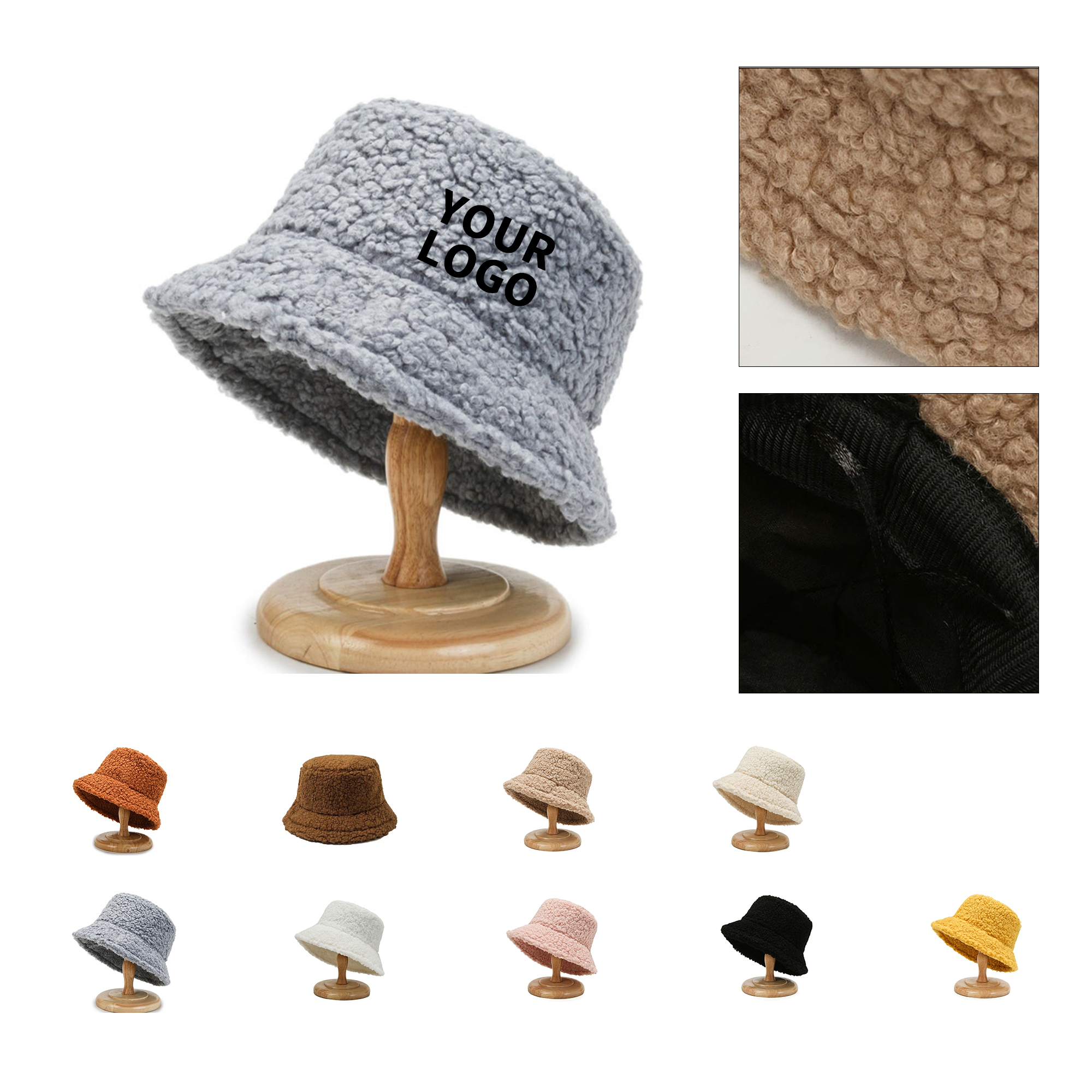 Faux Lamb Wool Bucket Hat For Cold Weather 11