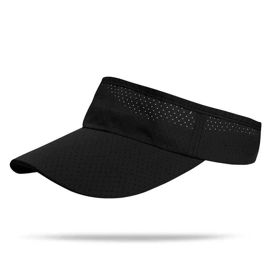 Stock Solid Color Quick Dry Poly Visor, Elastic Back 12