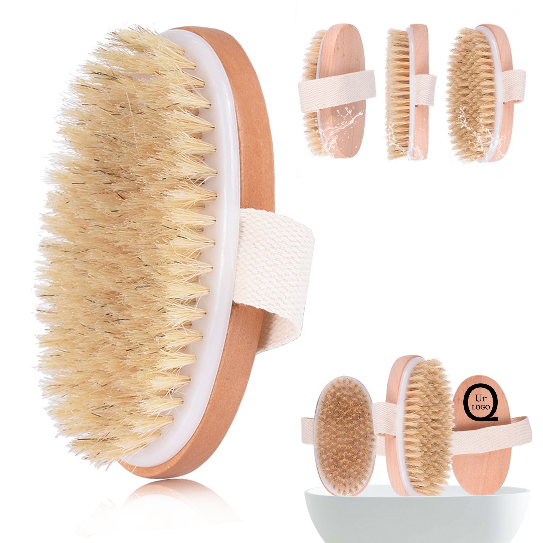 Oval Wooden Bath Body Brush