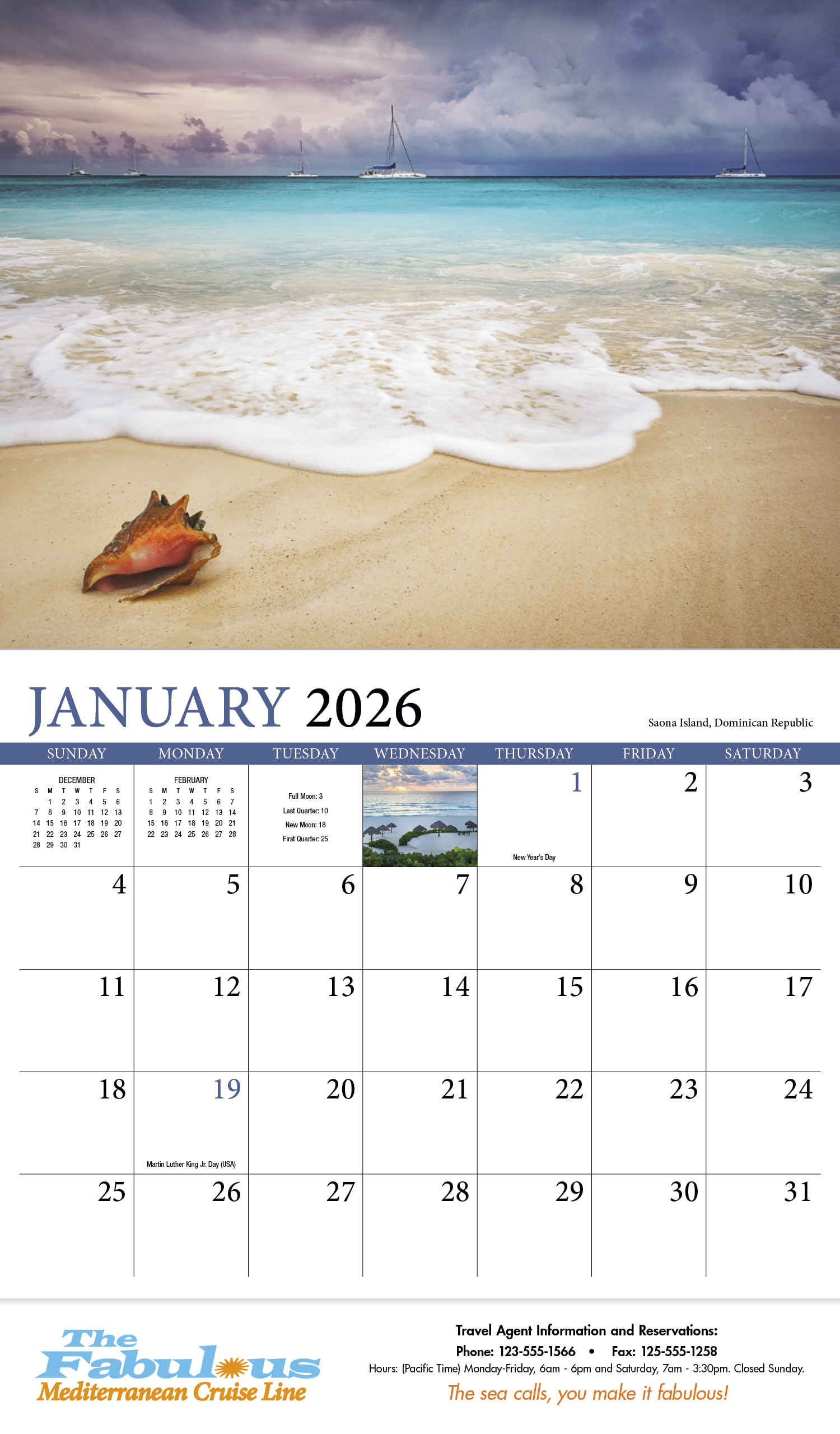HotLine® Products Beaches Appointment Calendar - Stapled 3