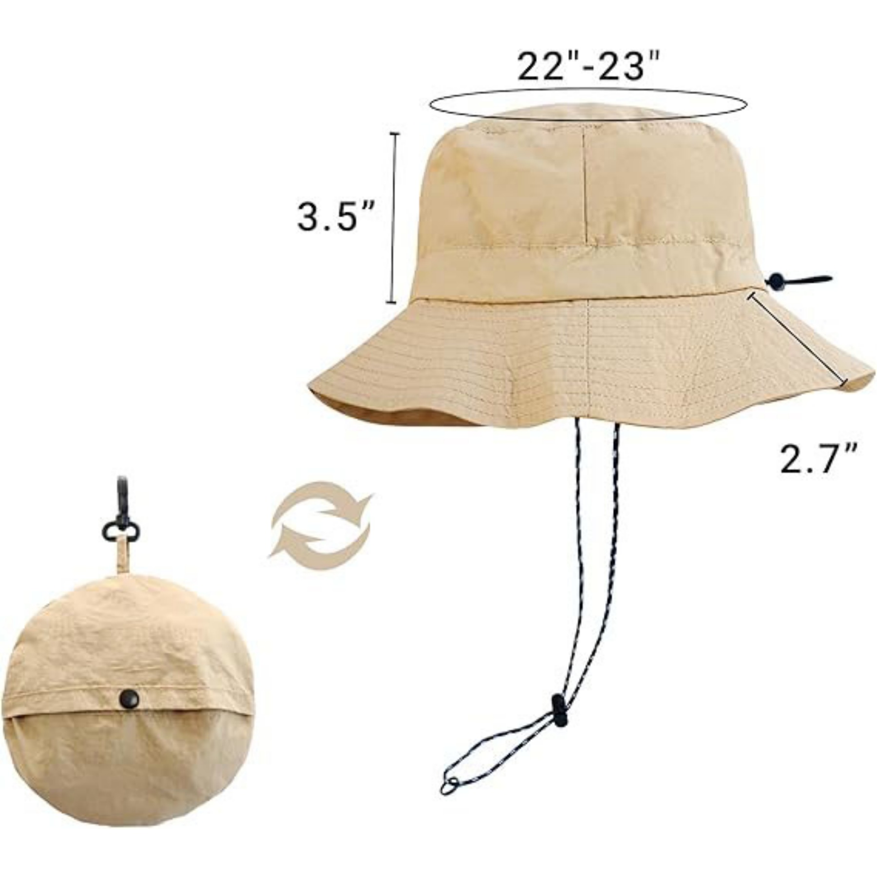 Detachable Quick Dry Waterproof Sun Bucket Hat 2