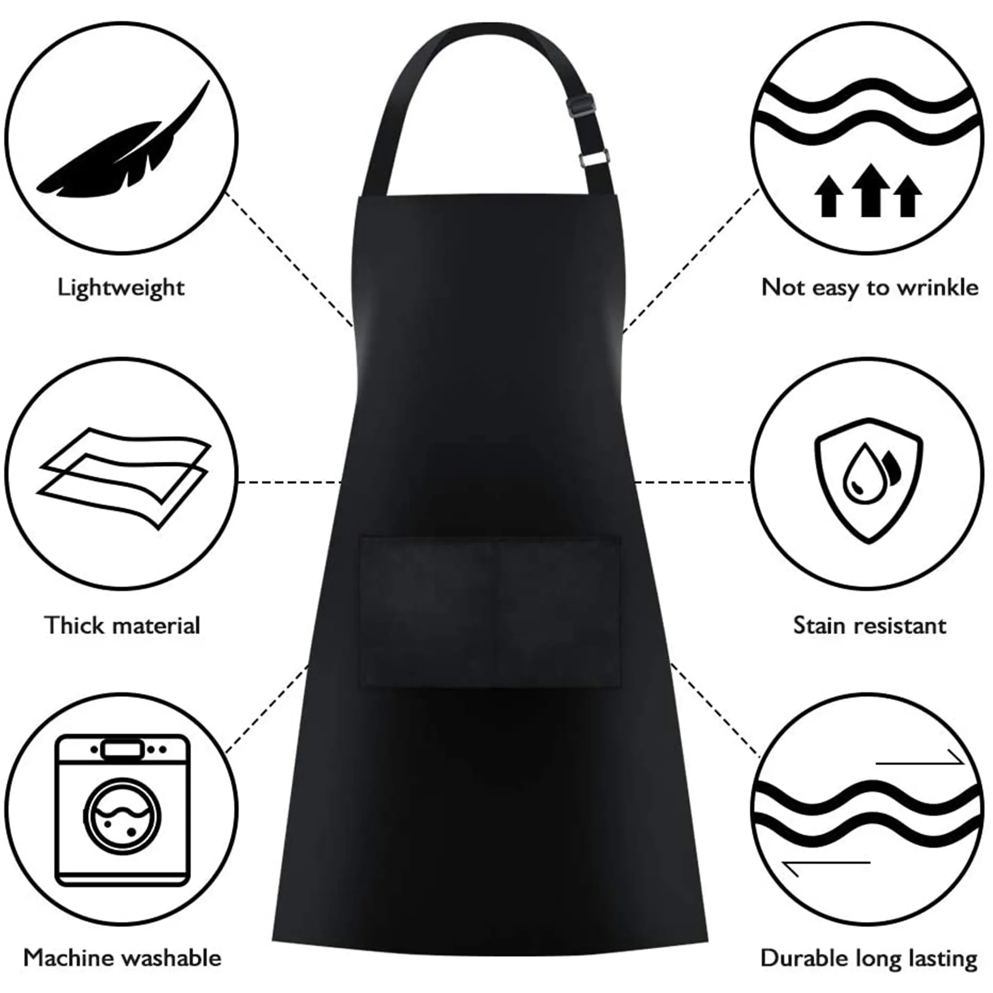 Full Color Waterproof Large Bib Apron 4