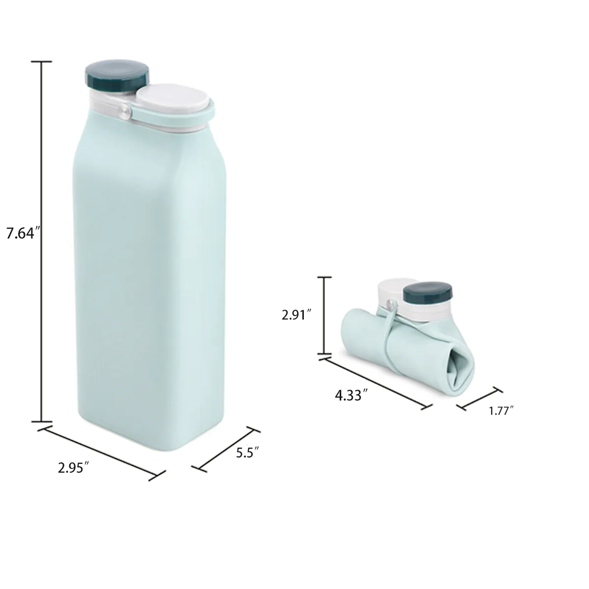 600ml Folding Collapsible Portable Rollable Water Bottle 3