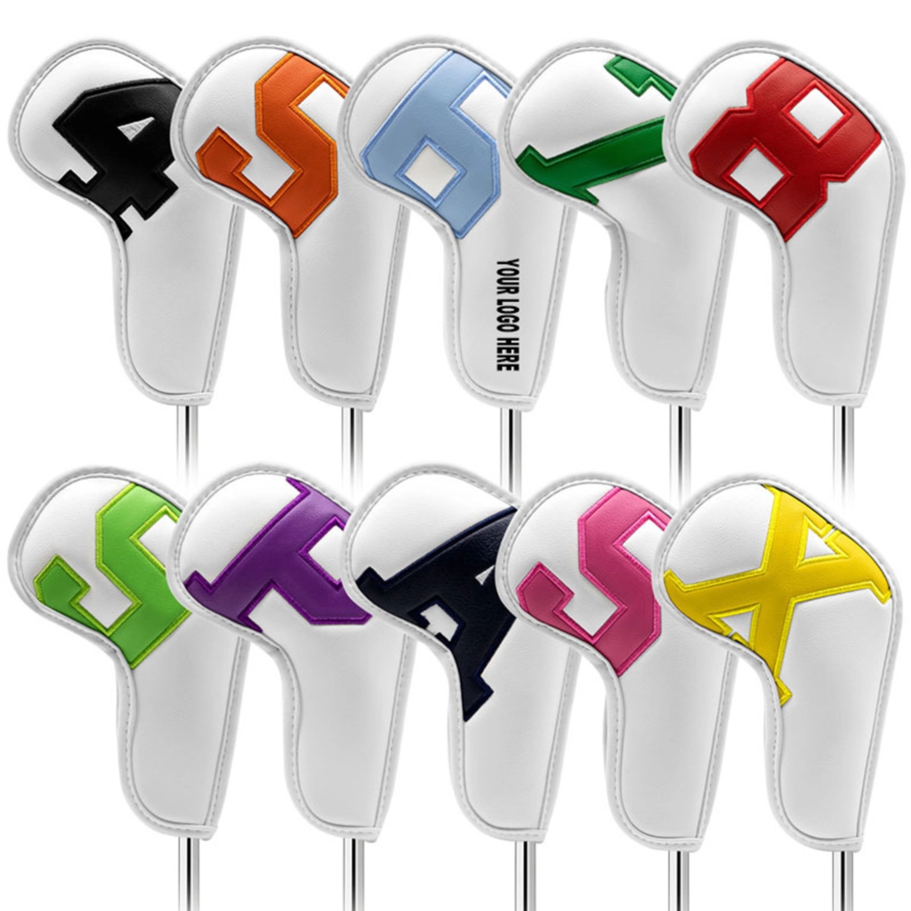 Pu Leather Golf Club Protective Covers 10Pcs 1