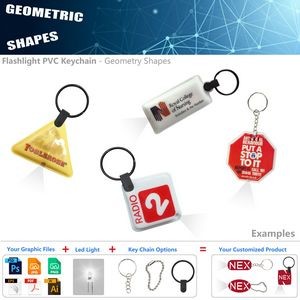Vividly Colored LED Keychain Flashlight In Various Shapes 8