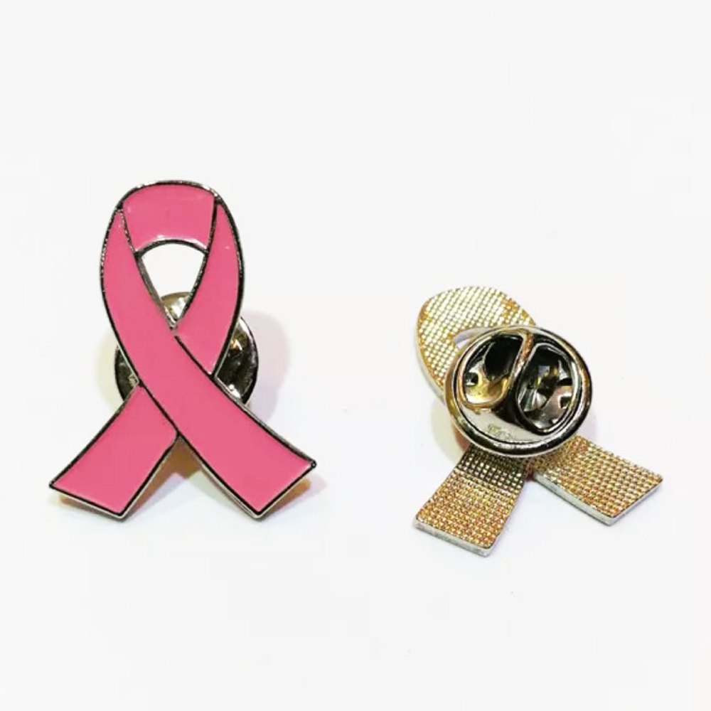 Breast Cancer Awareness Ribbon Metal Lapel Pin 3