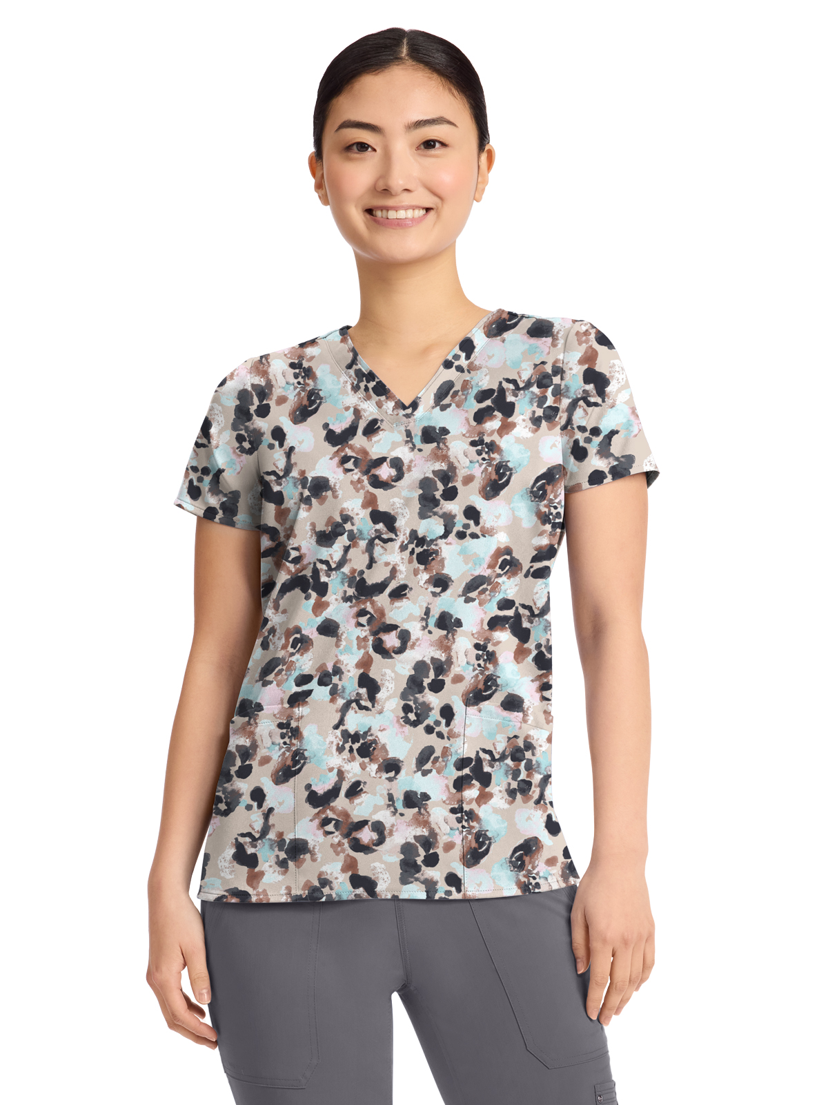 Healing Hands - Purple Label - Women's V-Neck Print Top 15