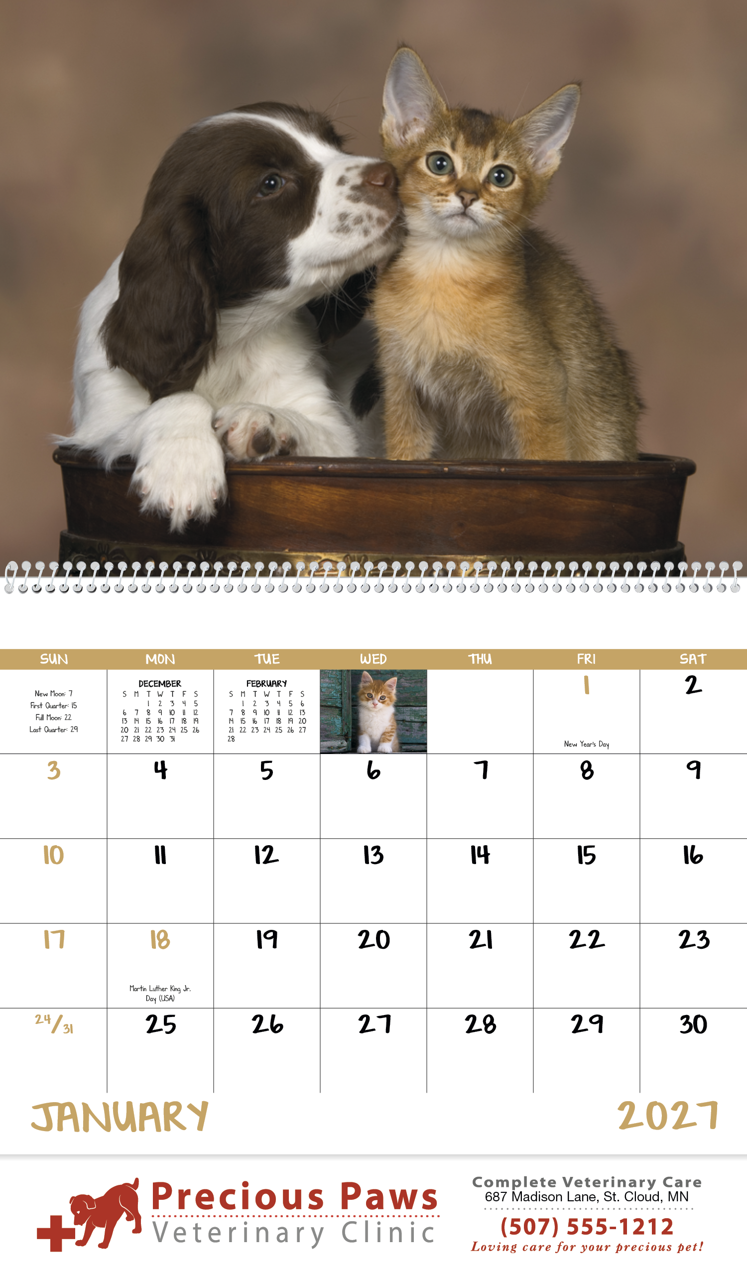 Good Value™ Puppies & Kittens - Spiral Calendar 12