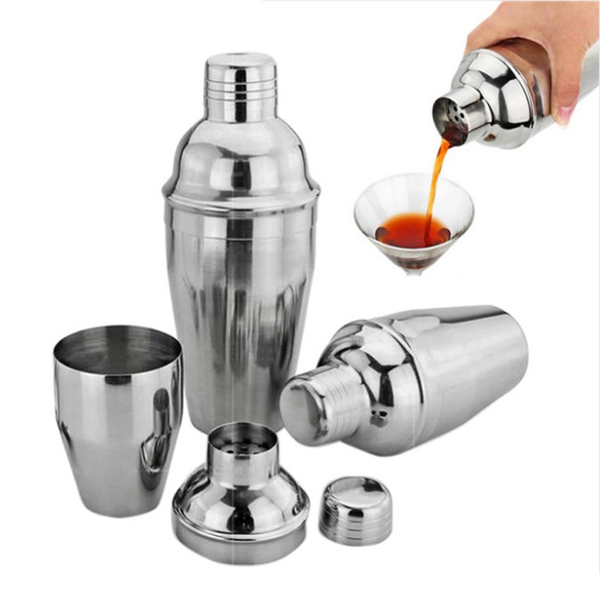 Large Stainless Steel Cocktail Shaker 18Oz/ 550Ml 5