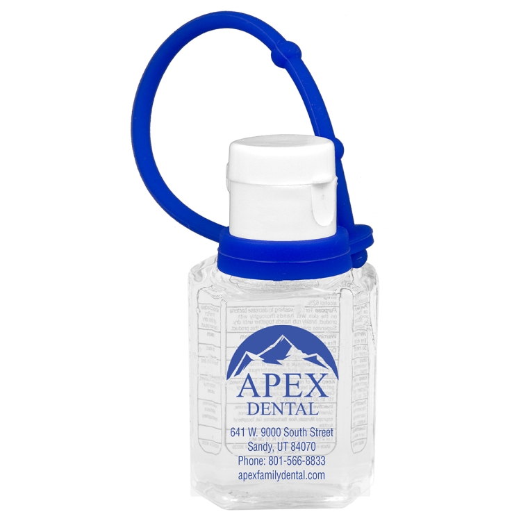 "SanPal Connect" 1.0 oz Compact Hand Sanitizer Antibacterial Gel in Flip-Top Squeeze Bottle with Col 6