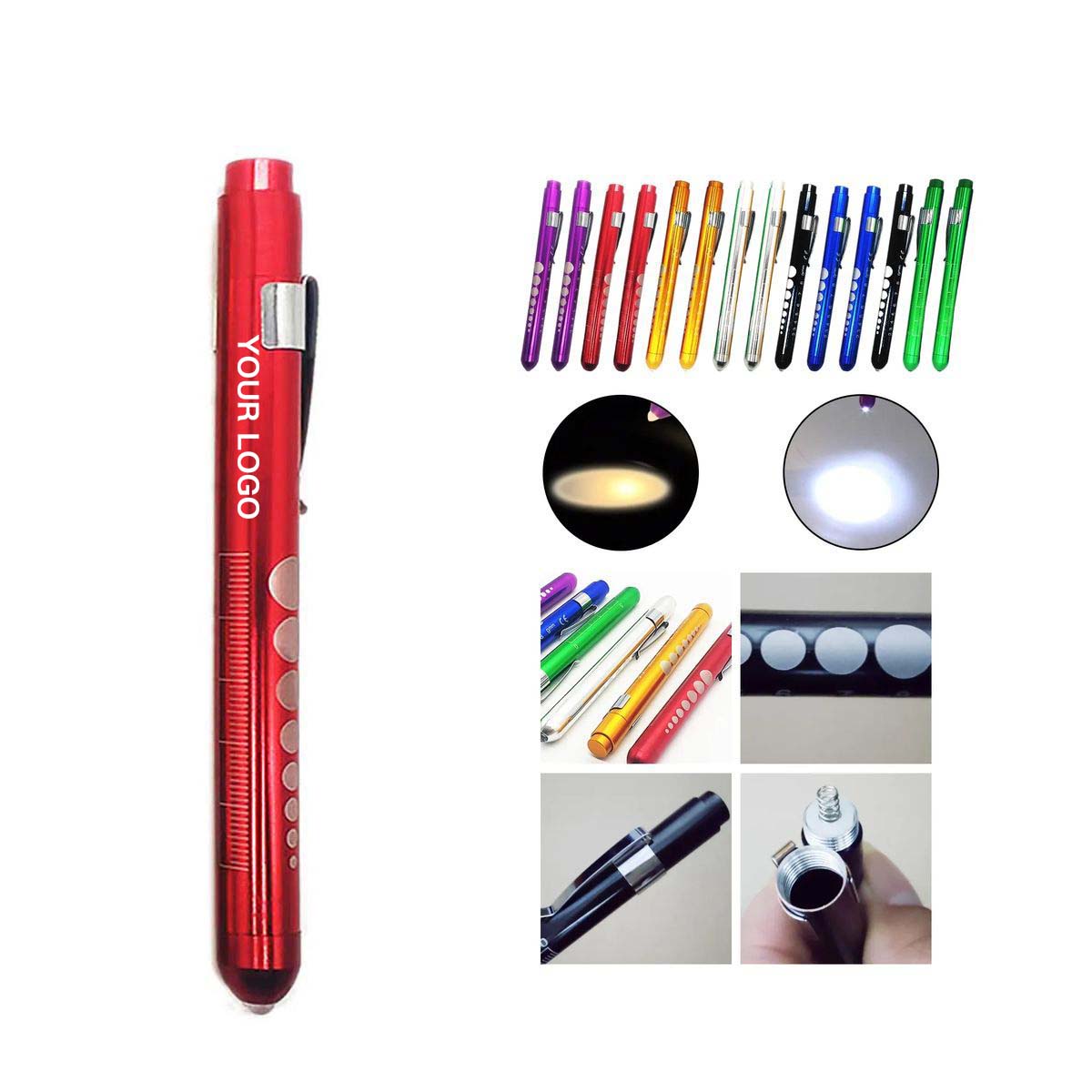 Aluminum LED Medical Penlight with Pupil Gauge 7