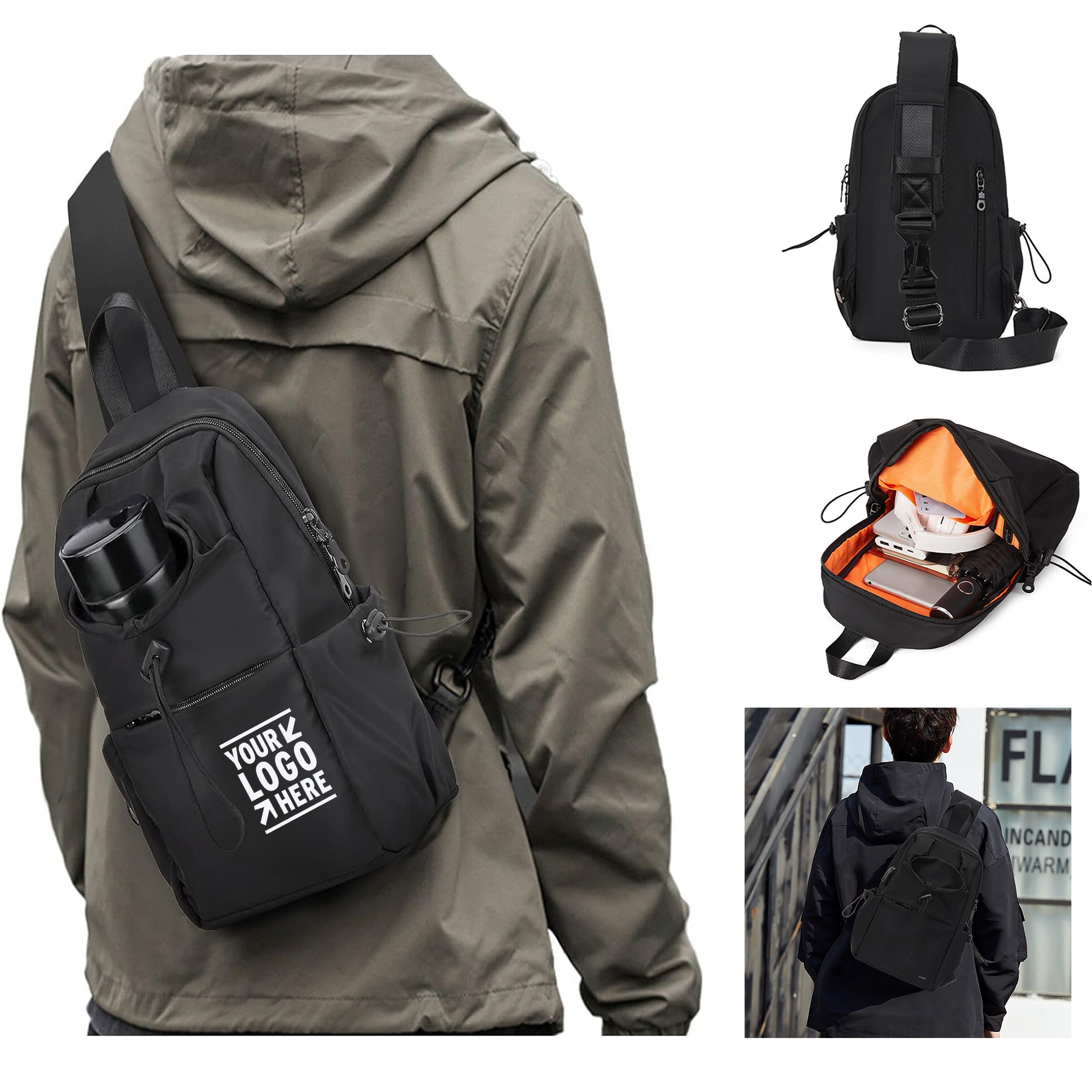 Men Women Tactical Backpack Shoulder Daypack Mini Anti-Theft Sling Cross Body Motorcycle Chest Bag 2