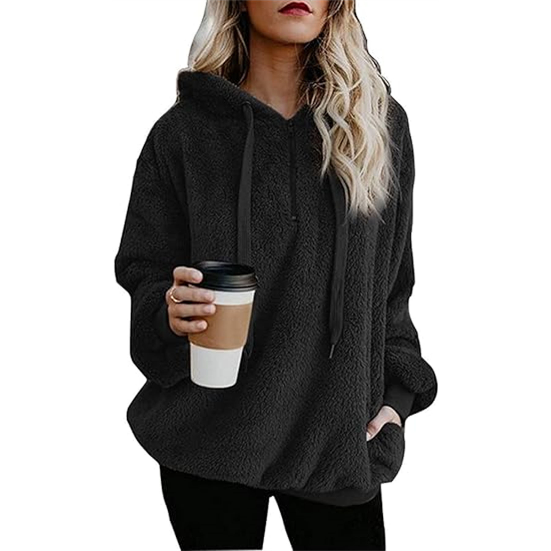 Women's Hoodies Sherpa Pullover Sweater 12