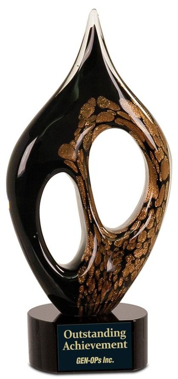 Black/Gold Coral Art Glass 1