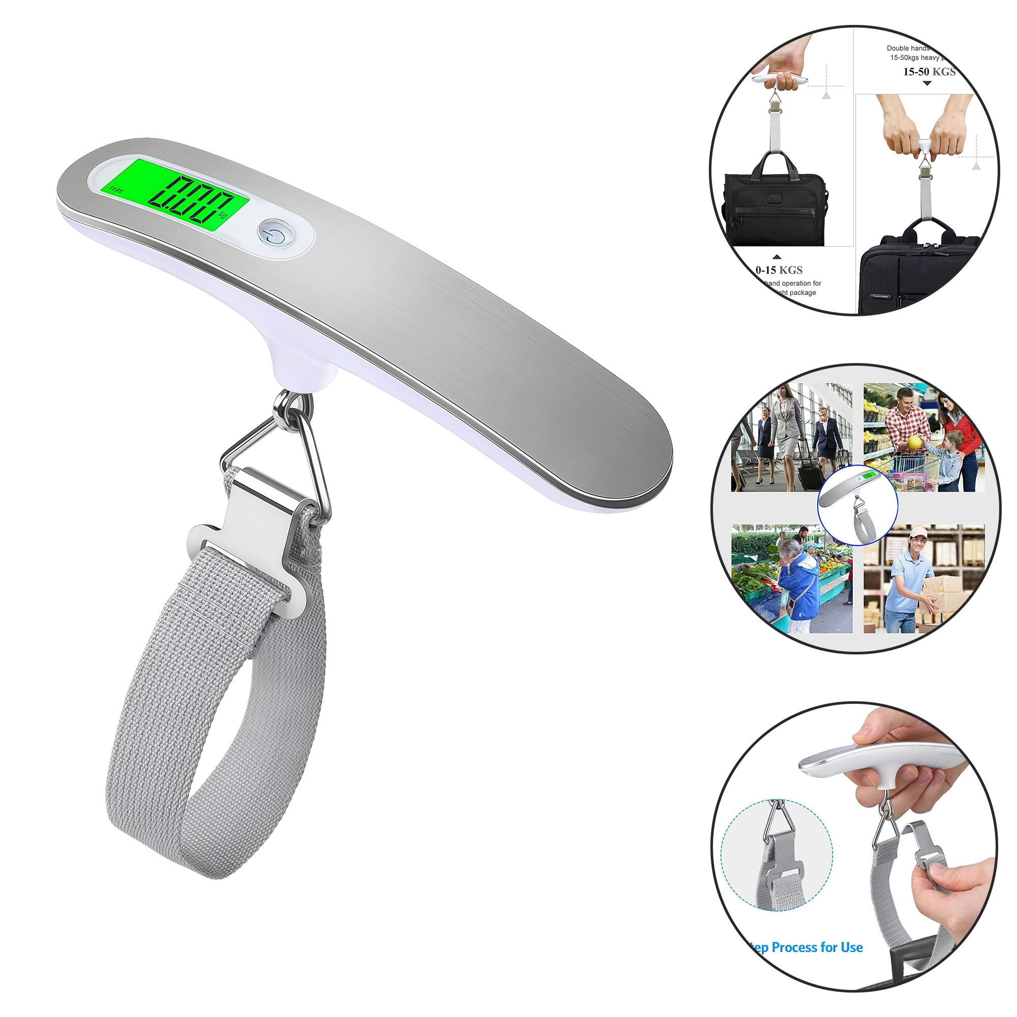 50KG Portable Handheld Luggage Scale with LCD Display 3