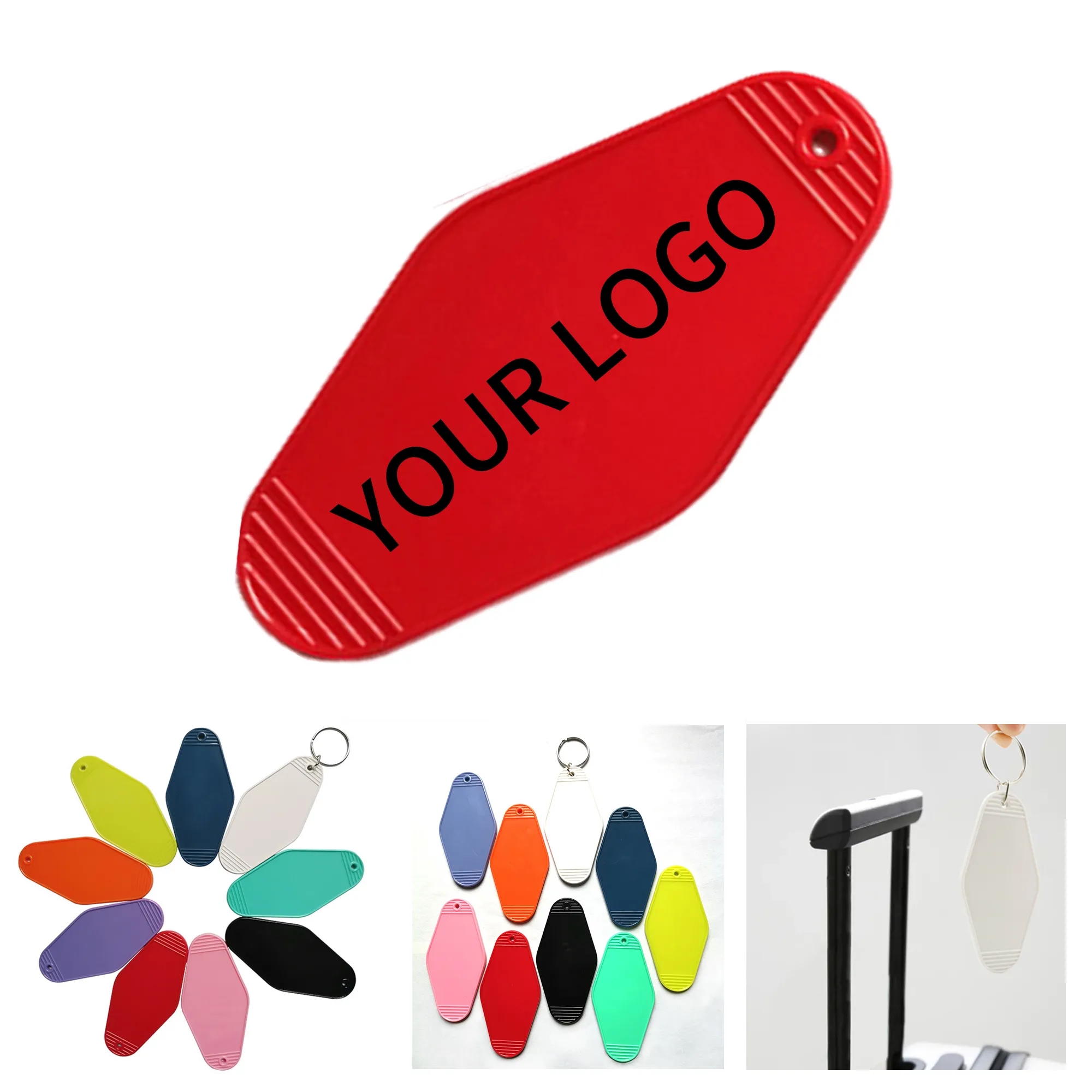 Reusable Hotel Style Keychain ABS Rhombus Texture Design 3