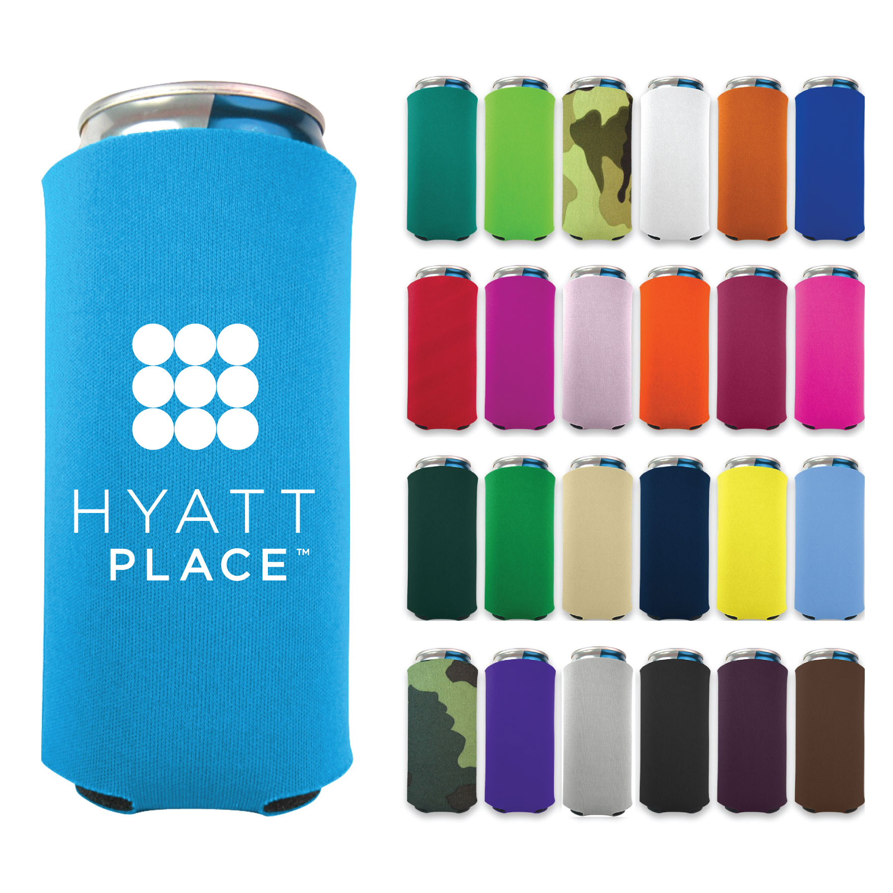 Collapsible 8 oz. Slim Foam Can Cooler - Screen Printed 1