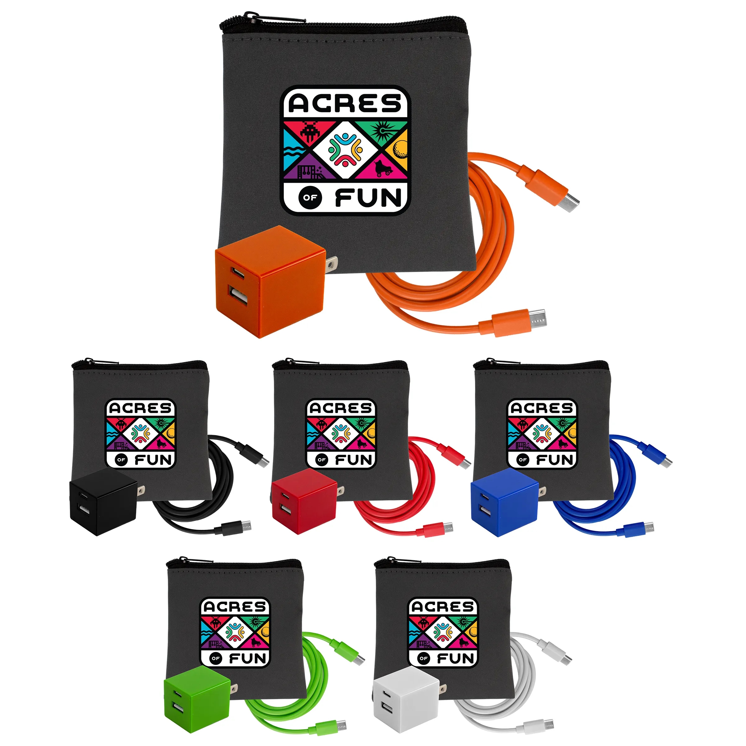 Gray Executive A+C to C Cable & Wall Set