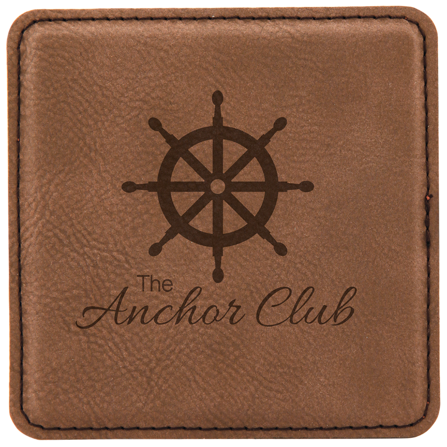 Leather Square Coaster, 4 x 4 x 5/32" 26