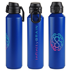 Nexus 27 oz Recycled Aluminum Bottle with Flip-Top Lid and Carabiner 87