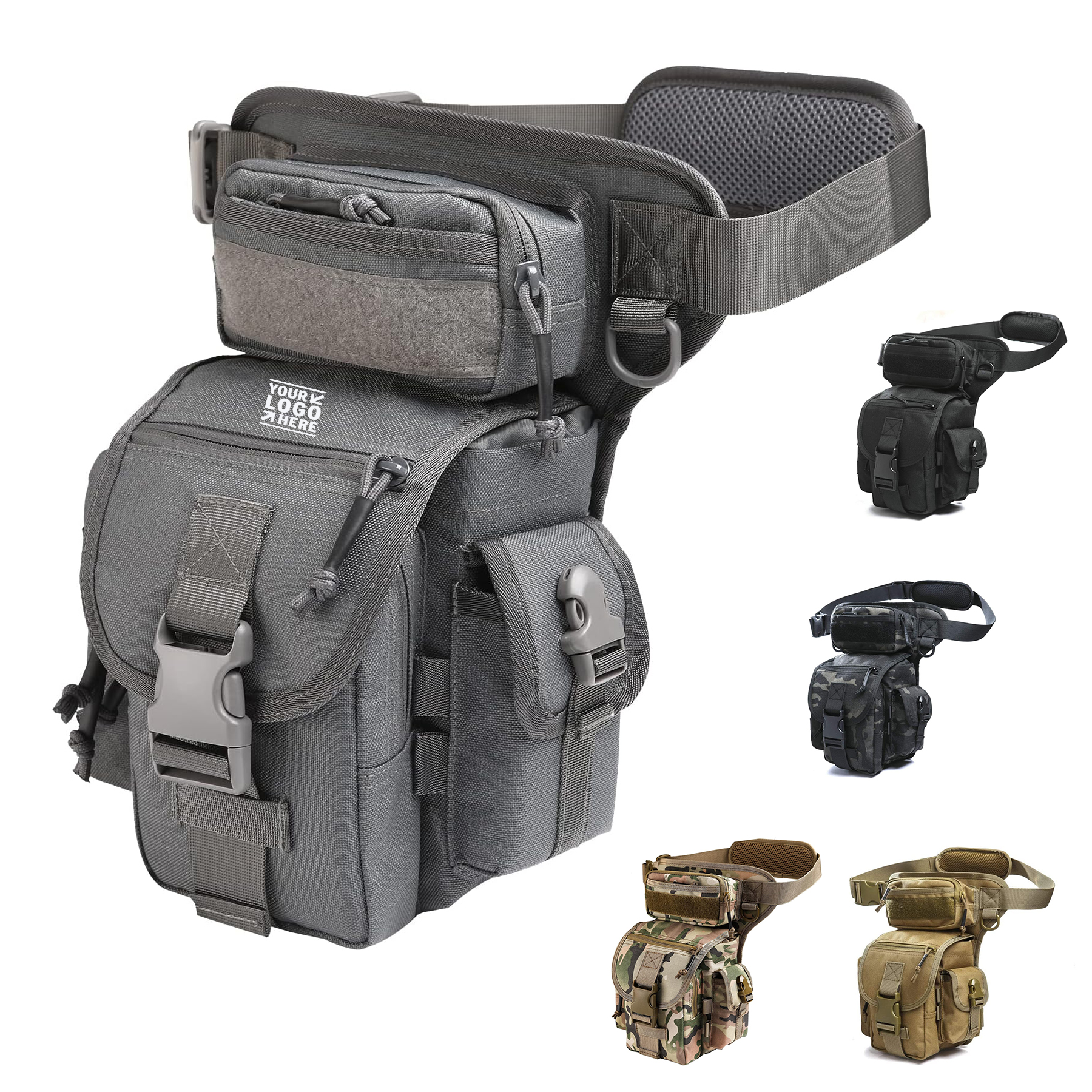 Outdoor Cycling Hiking Waterproof Military Tactical Bag Type B Cross Over Drop Leg Pouch
