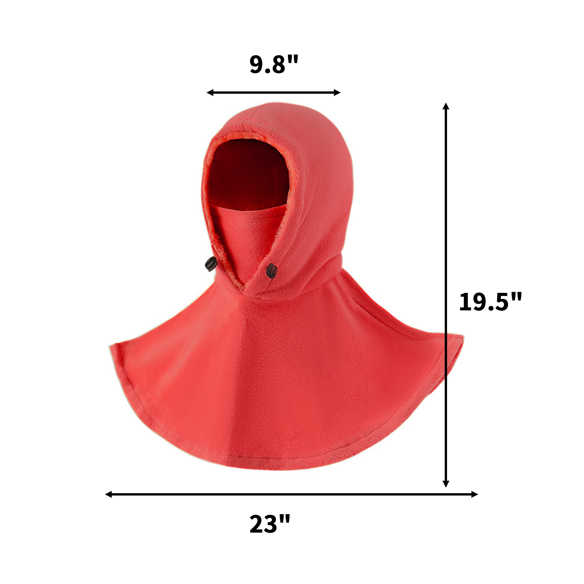 Fleece Wind Snow Hood With Mask 9.8 x 23" 6