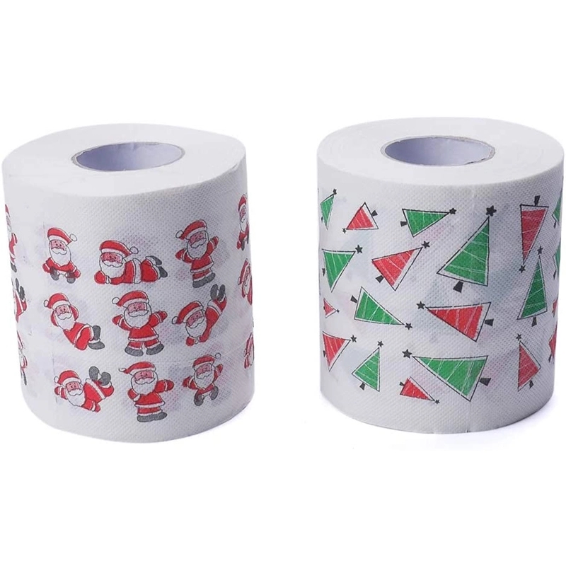 Custom Merry Christmas Pattern Toilet Paper Roll 2