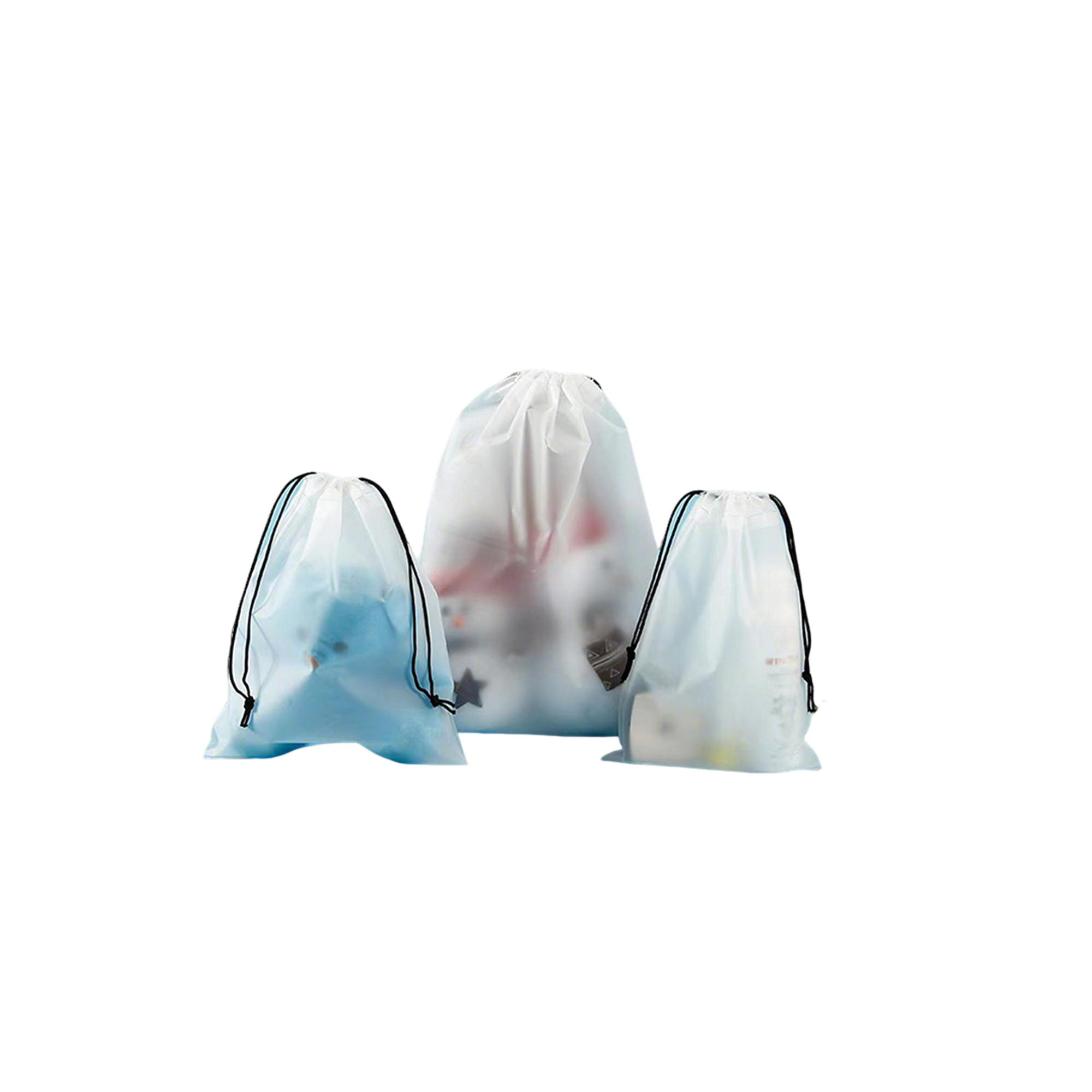 PE Transparent Drawstring Bag For Towel And Scarf 11.8 L 10