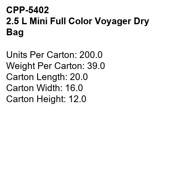 2.5 L Mini Full Color Voyager Dry Bag 7