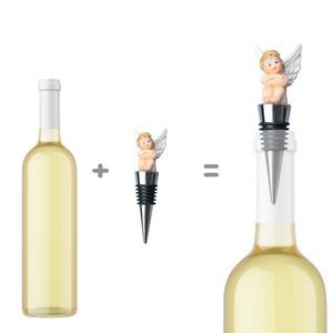 Charming 4 Piece Sitting Angel Cupid Wine Stopper Set 6