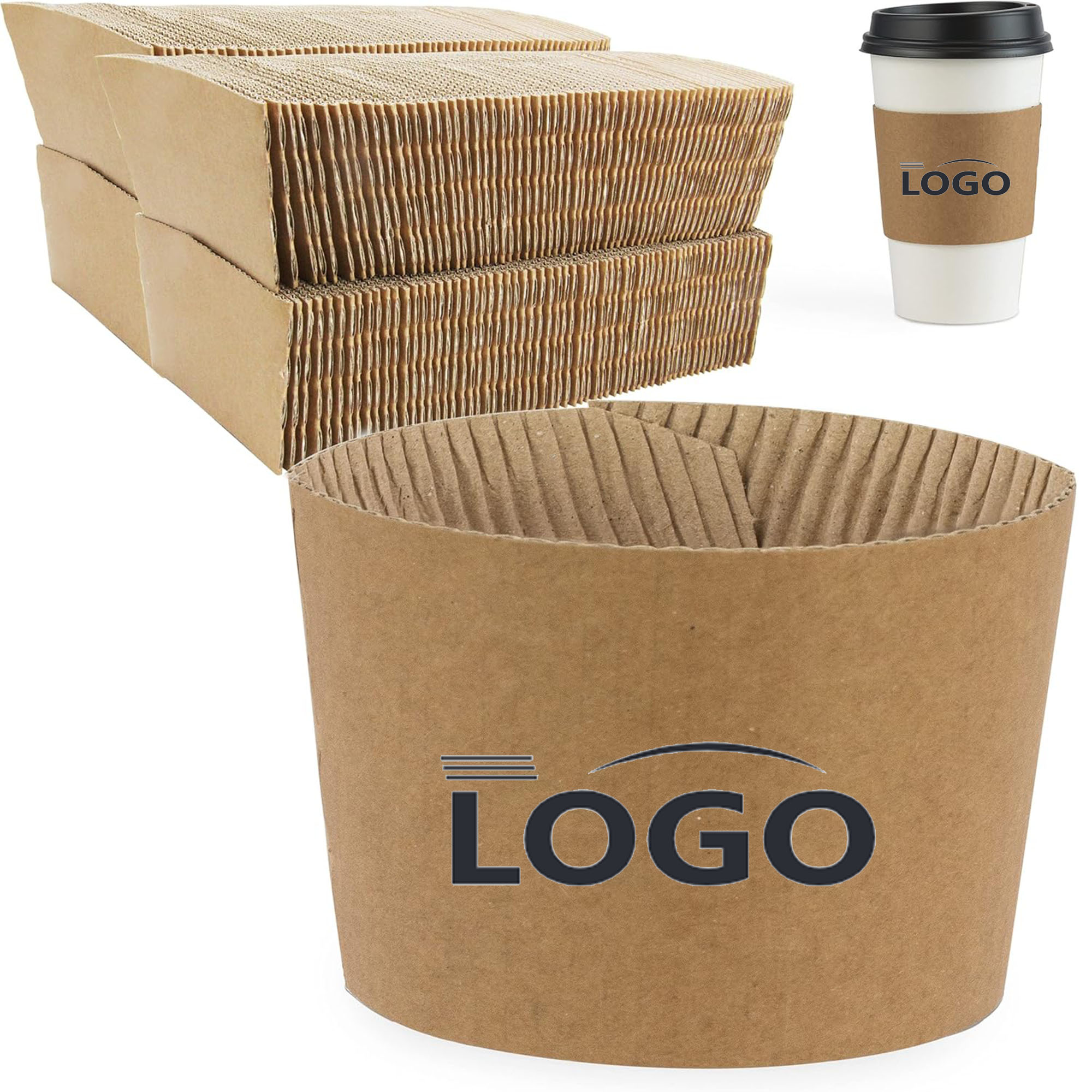 Coffee Cup Sleeves Disposable Double-wall Paper Hot Cold 3