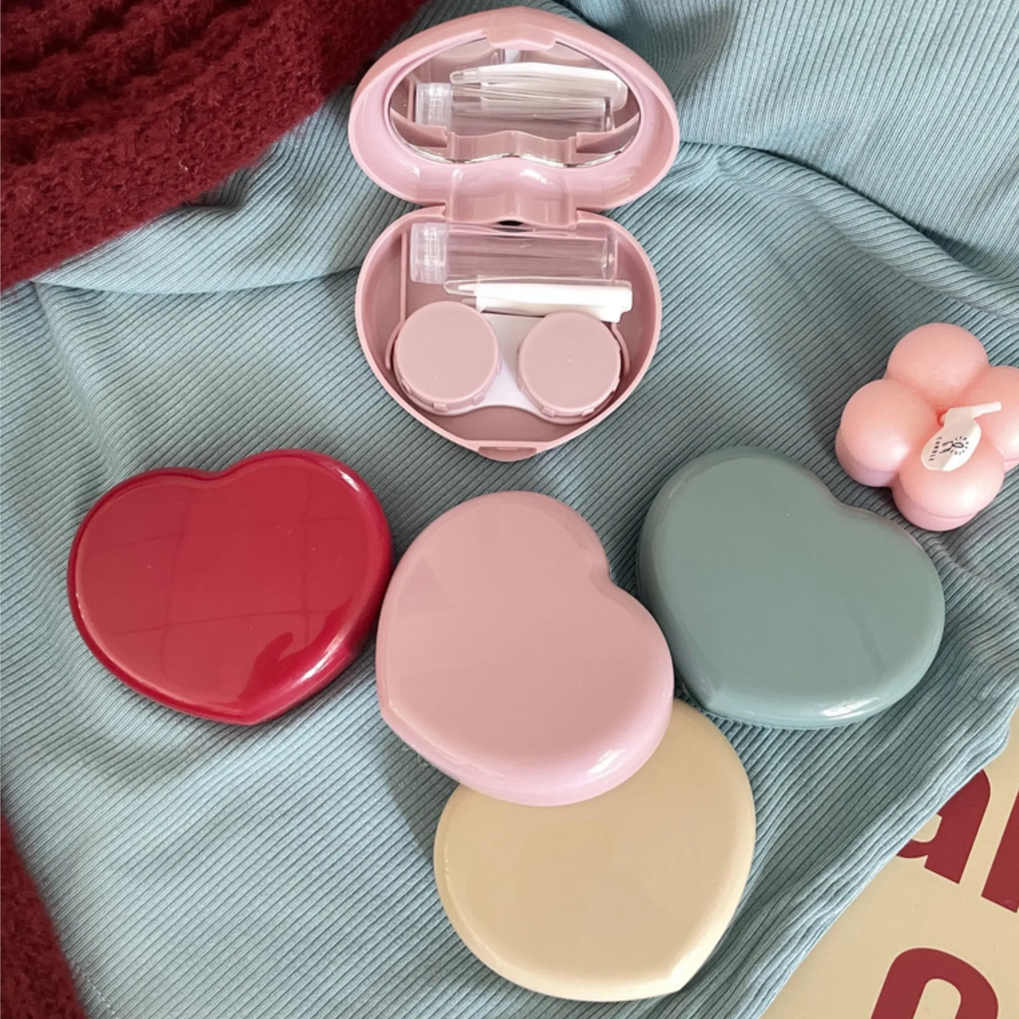 Mini Contact Lens Case Travel Storage Kit With Mirror 1