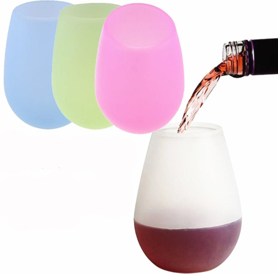 Unbreakable Rubber/Silicon Wine Glasses for Outdoor Camping 1