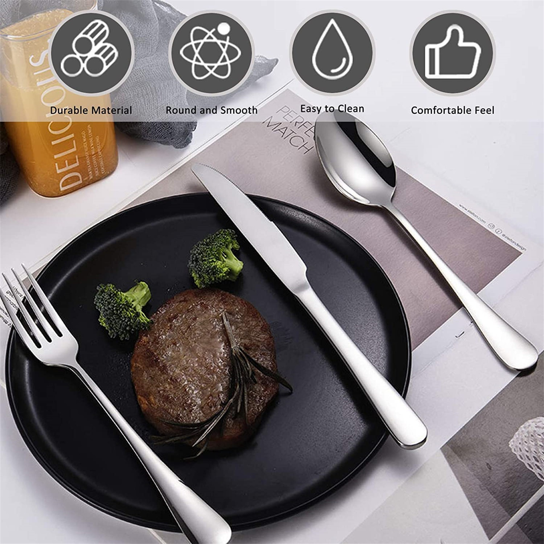 4 Pack Cutlery Set With Portable Pouch 6