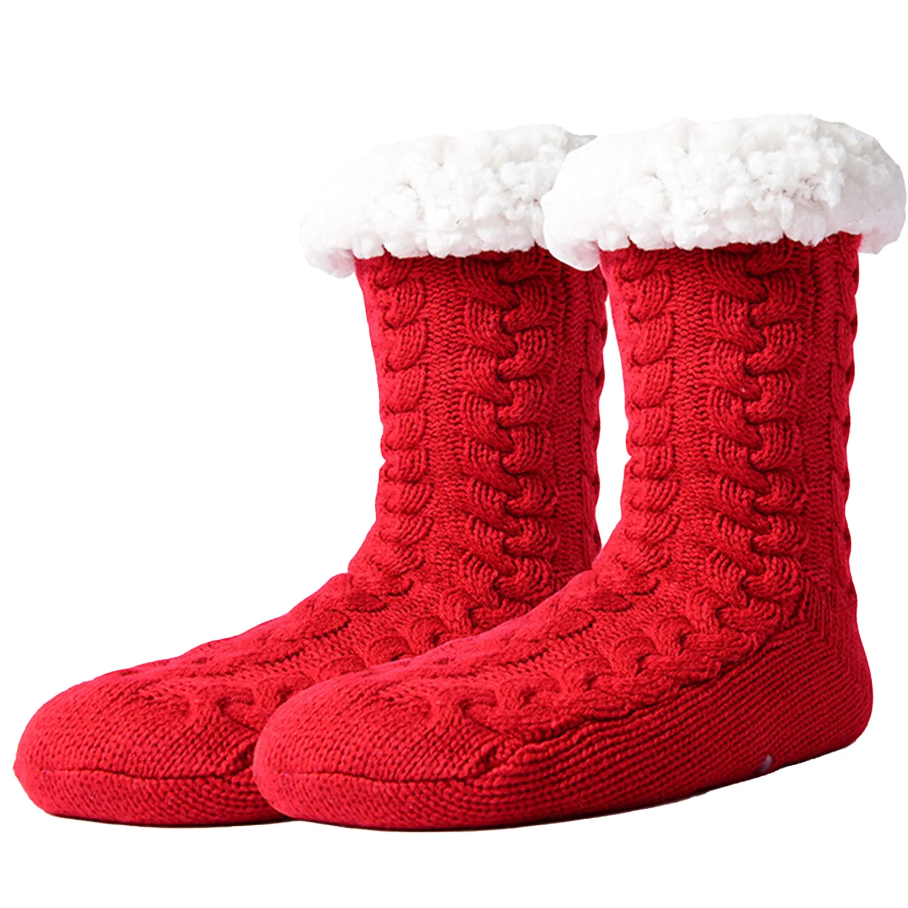 Christmas Fuzzy Fleece-lined Non Slip Slipper Socks 7